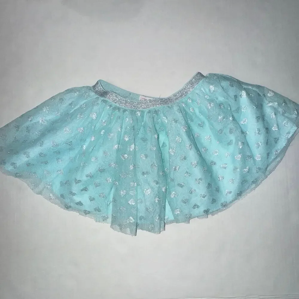 The Children's Place Girls Size 4T Skirt Tulle Layered Metallic Heart Party
